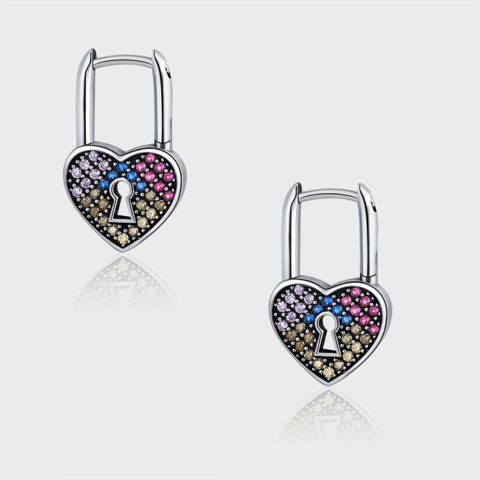 Vintage Zirconia Heart Hoop Earrings