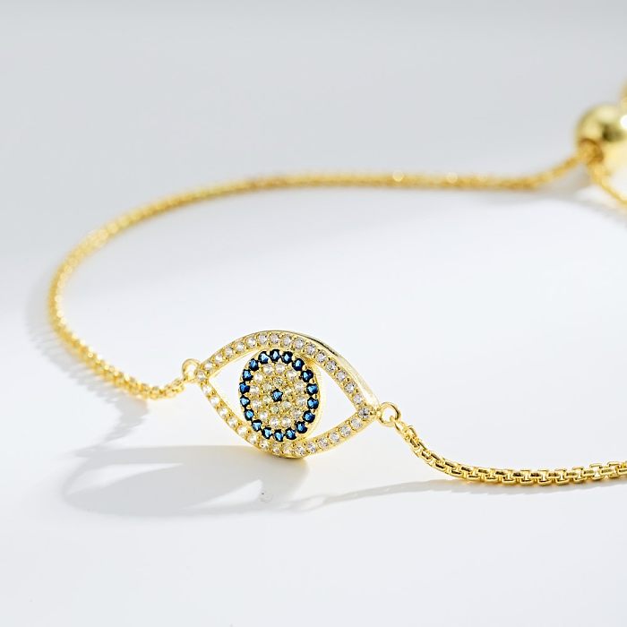 Blue Eye Zirconia Chain Bracelet