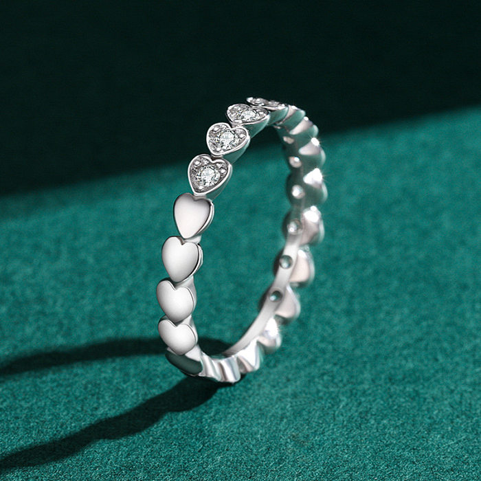 Sparkle Hearts Zirconia Stackable Band Ring