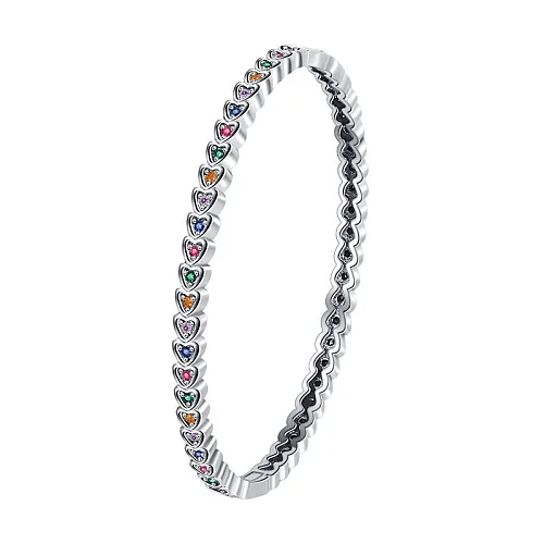 Vintage Rainbow Zirconia Heart Bangles