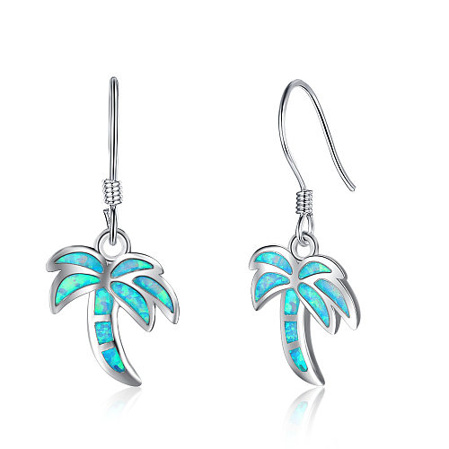 Opal Palm Tree Dangle Earring