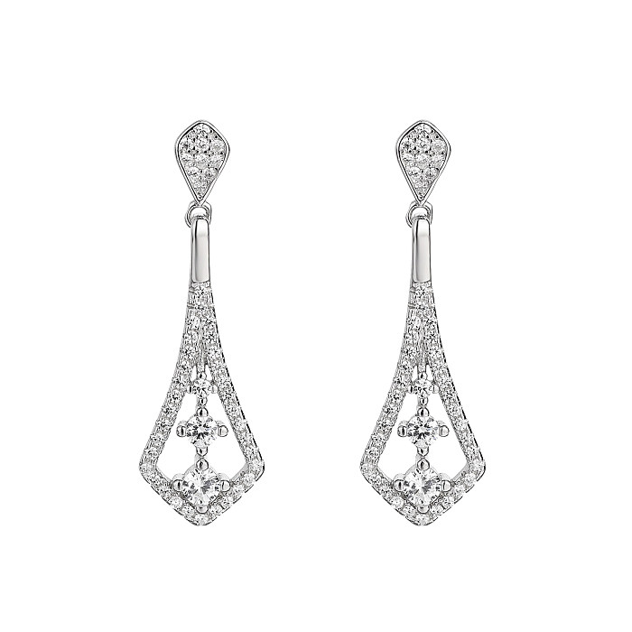 Cubic Zirconia Geometric Stud Earring