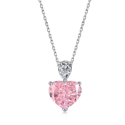 Sterling Silver A Heart Zirconia Necklaces