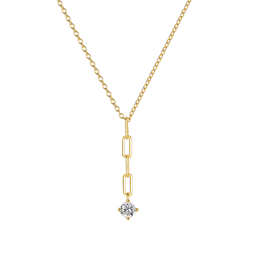 Silver Cubic Zirconia Chain Necklace