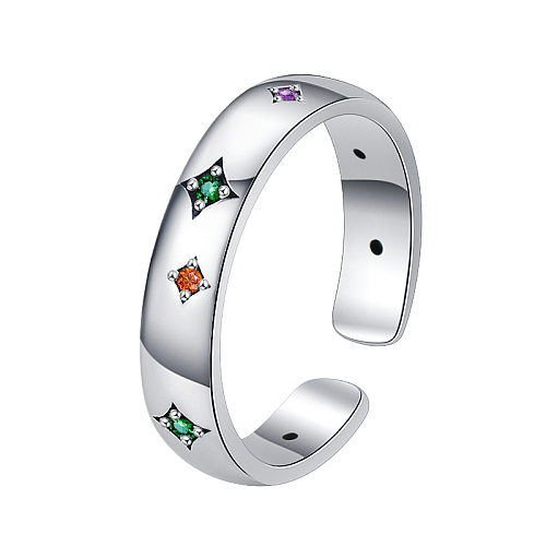 Colorful Zirconia Star Open Rings