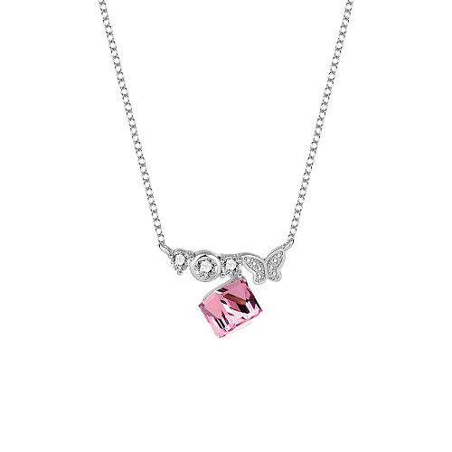 Austrian Crystals Cube Cubic Zirconia Necklace