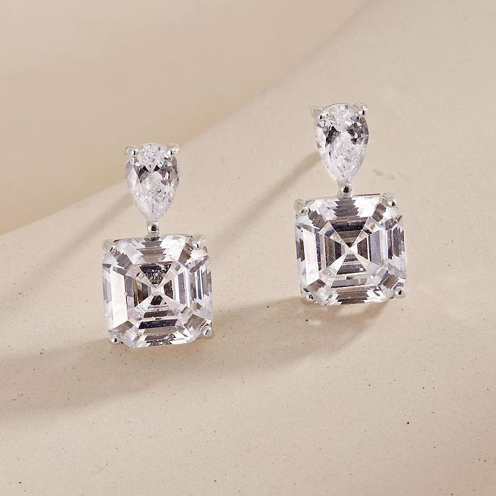 Luxury Zirconia Square Stud Earring