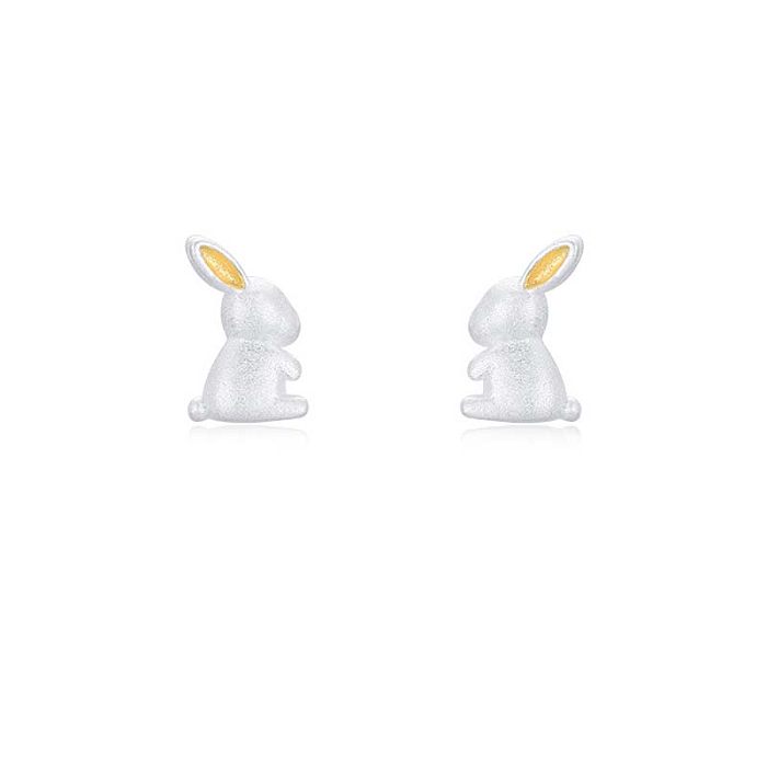 Pendiente de conejo plateado para niños