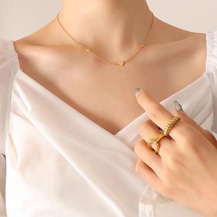 Süße herzförmige Titanstahl-Beschichtung, vergoldete Armbänder-Halskette
