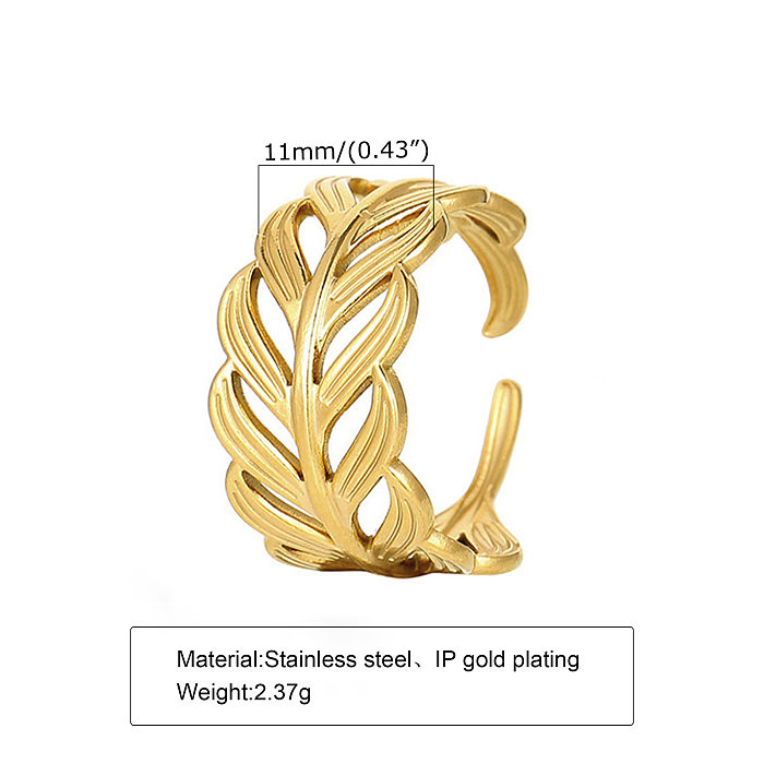 Schlichter U-förmiger Blatt-Edelstahlüberzug mit vergoldeten offenen Ringen