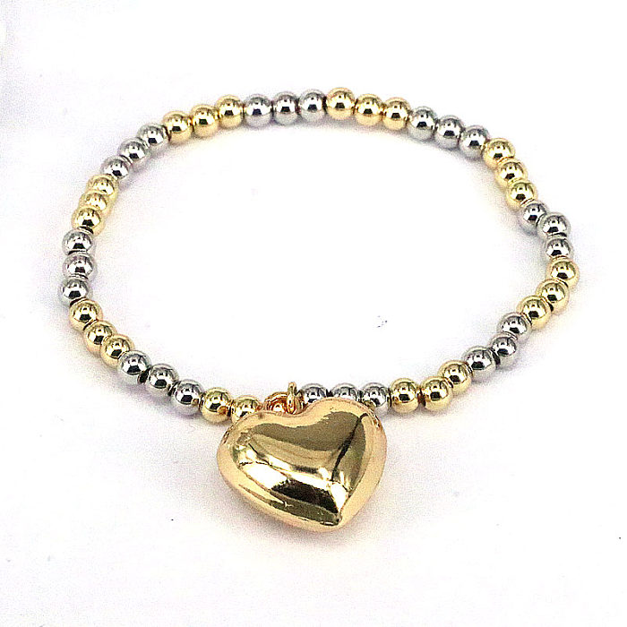 1 pièce de bracelets plaqués cuivre en forme de cœur