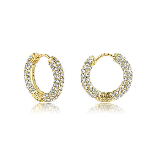 Bijoux en gros plein de diamants cercle Zircon boucles d'oreilles de mode bijoux