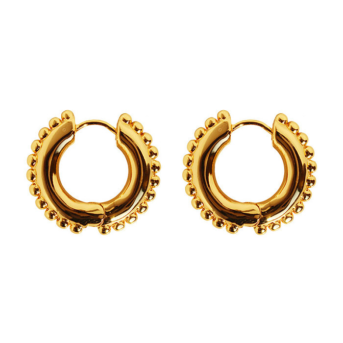 1 Paar modische Kreis-Ohrringe mit Kupferbeschichtung