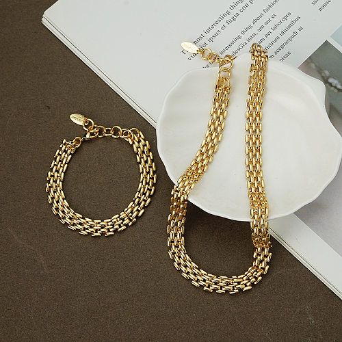 1 Piece Fashion Solid Color Copper Chain Women'S Bracelets Necklace