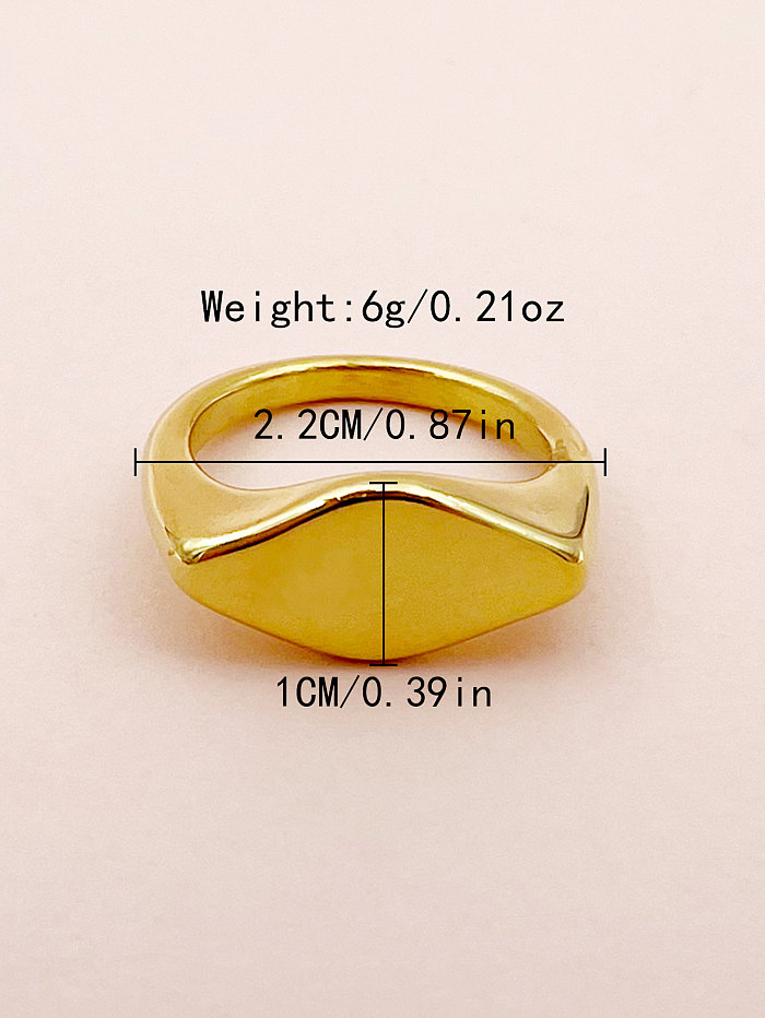 Casual Simple Style Roman Style Rhombus Stainless Steel Plating Gold Plated Rings