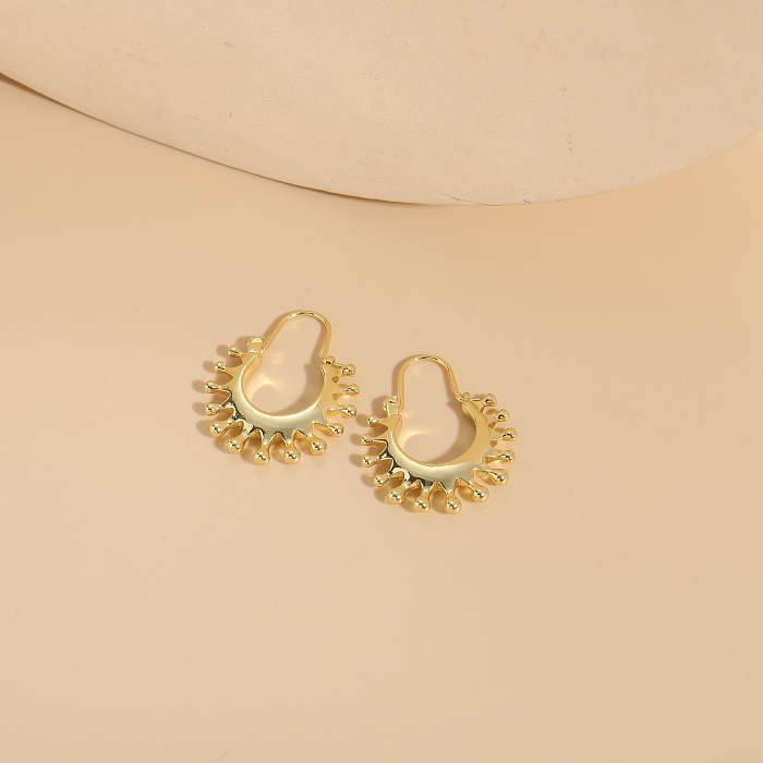 1 Pair Elegant Geometric Copper Asymmetrical Copper 14K Gold Plated Earrings