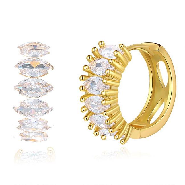 Retro Full Diamond Circle Copper Ear Buckle Wholesale jewelry