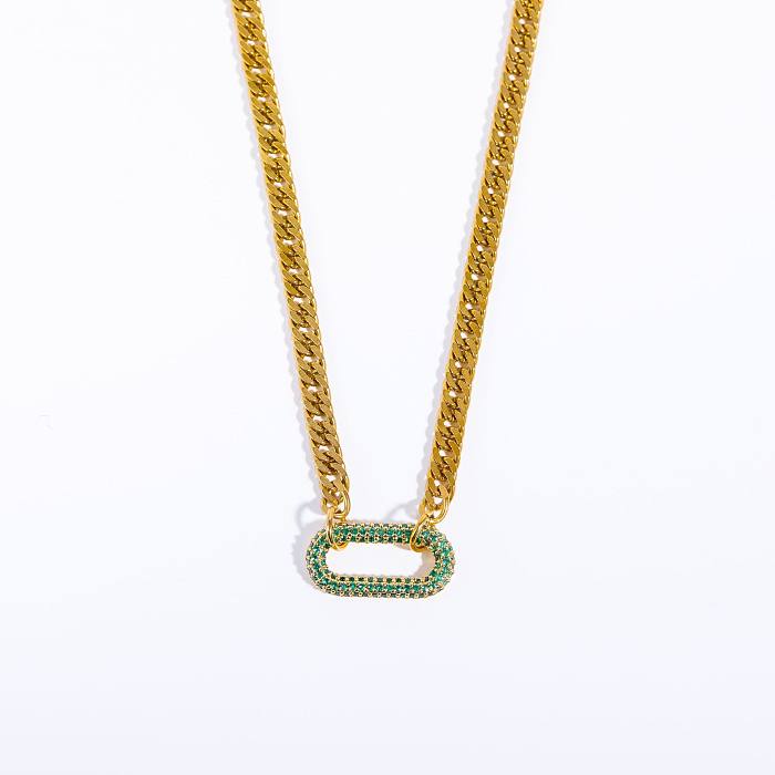 Streetwear Oval Copper Plating Inlay Zircon Bracelets Earrings Necklace