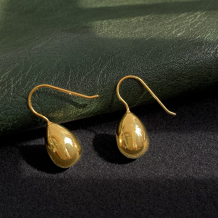 Boucles d'oreilles en cuivre avec gouttelettes d'eau à la mode, boucles d'oreilles en cuivre plaqué