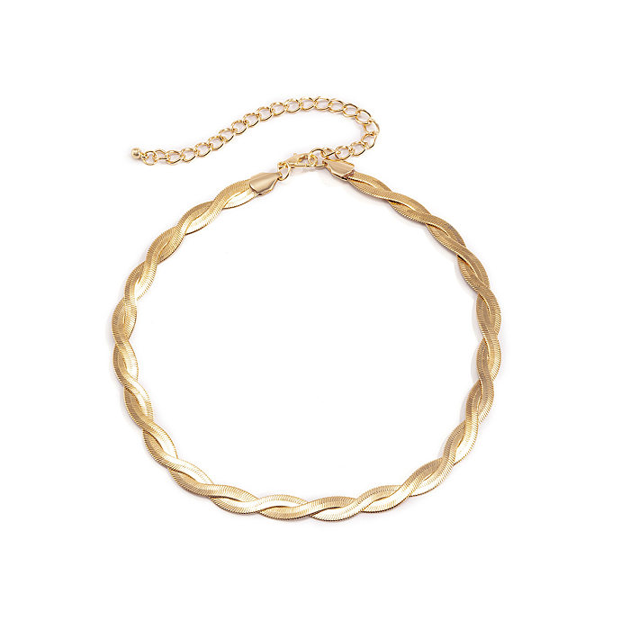 Hip-Hop Retro Twist Copper Chain Necklace