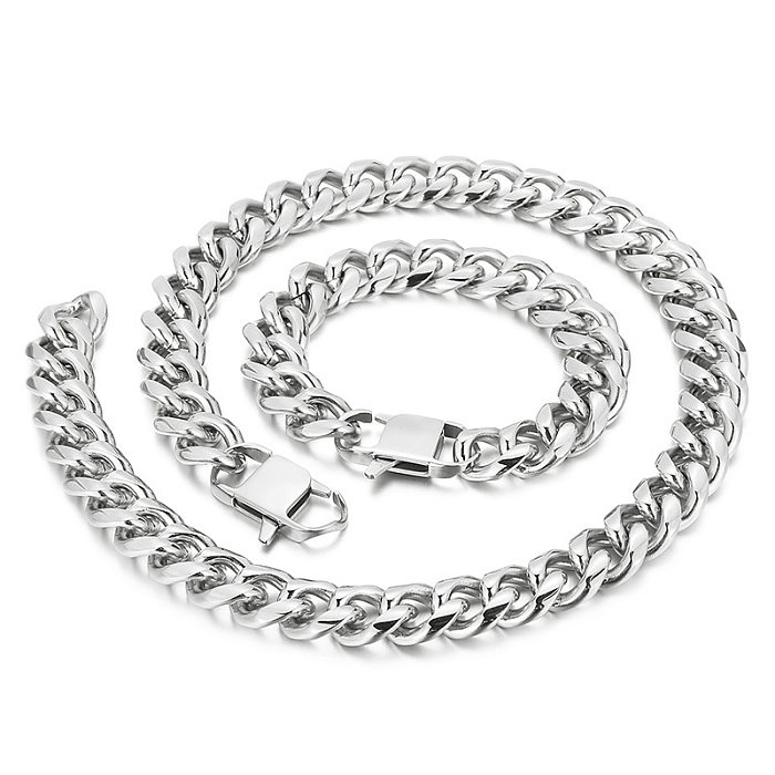 Vintage Style Punk Streetwear Geometric Titanium Steel Bracelets Necklace