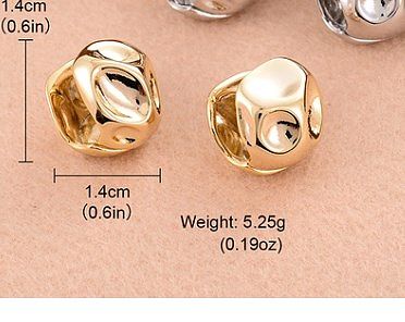 1 Pair Simple Style Solid Color Irregular Plating Copper 14K Gold Plated Ear Studs