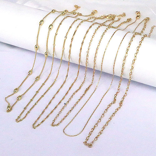 1 Piece Simple Style Solid Color Copper Plating Necklace