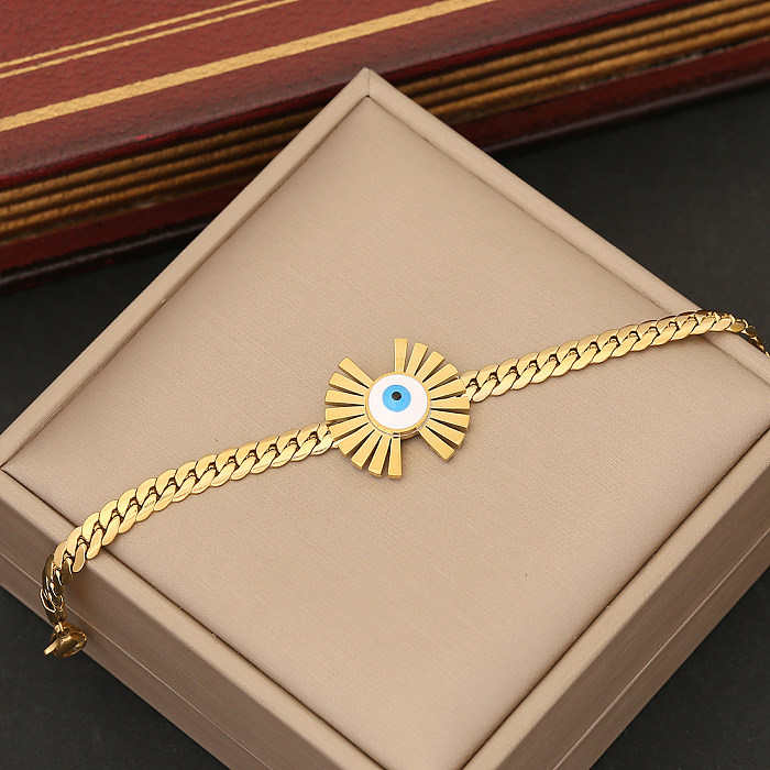 Classic Style Eye Stainless Steel Plating Gold Plated Bracelets Earrings Necklace