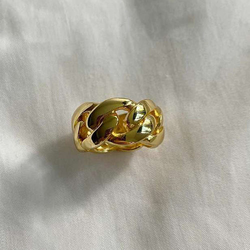 Anéis geométricos de chapeamento de aço de titânio da moda