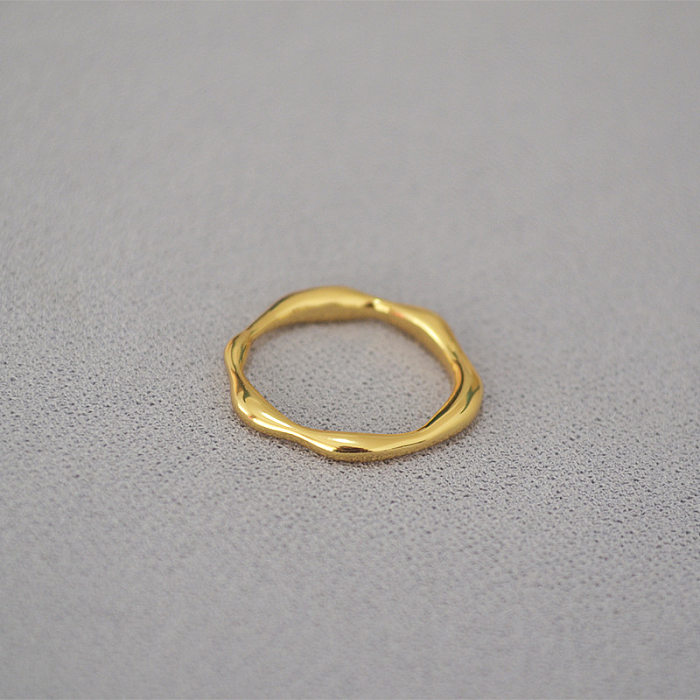 Schlichter Stil, Kreis-Kupfer, unregelmäßige Beschichtung, 18 Karat vergoldete Ringe