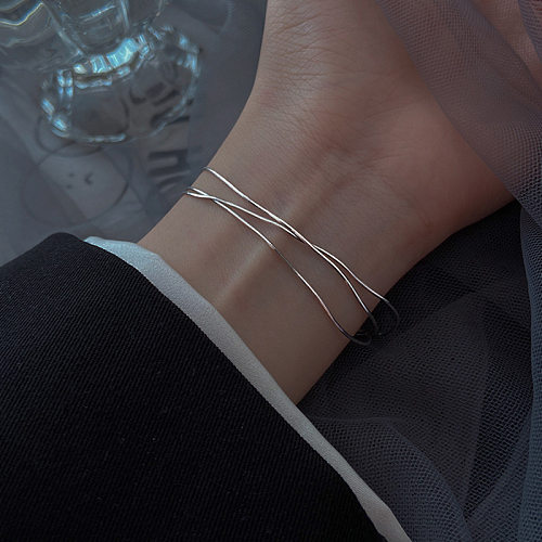 Bracelets plaqués cuivre de lignes de style simple de base