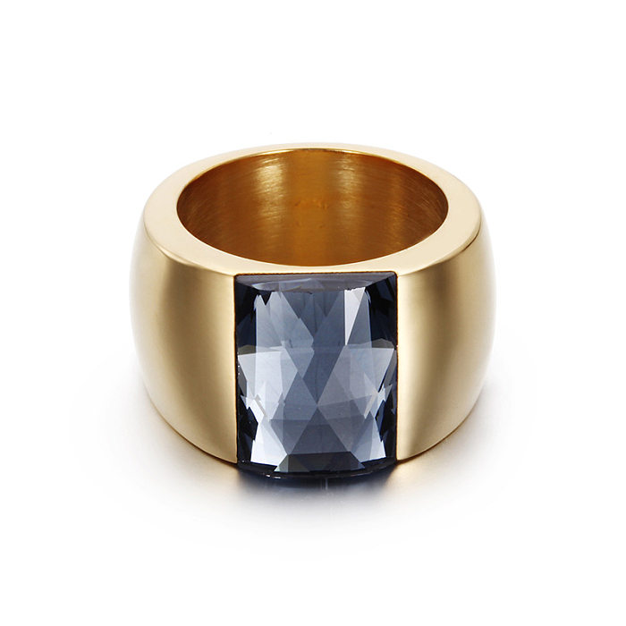 Anillo de personalidad multicolor de acero de titanio con adorno de nuevo estilo Kalen, anillo de oro para mujer simple, elegante y que combina con todo