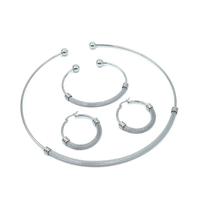 1 Set Simple Style Circle Stainless Steel Plating Choker
