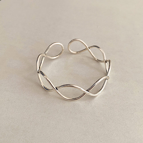 Simple Style Solid Color Knot Bow Knot Copper Bangle