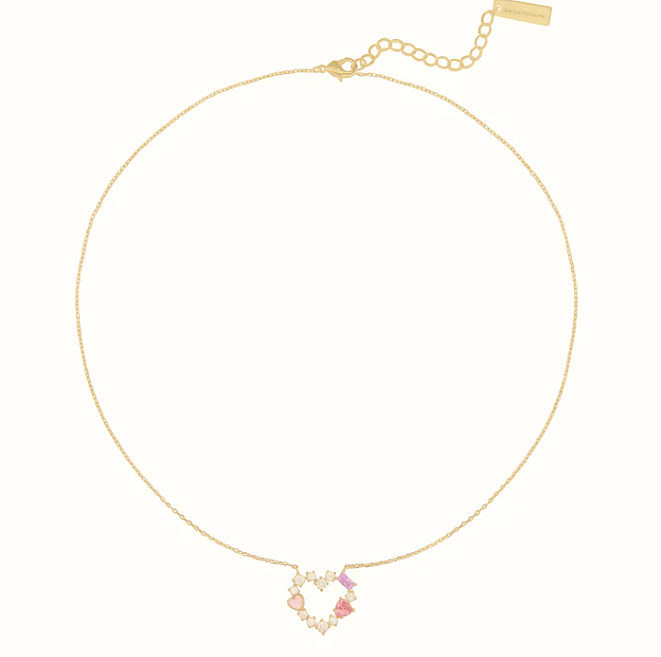 Luxuriöse Herz-Kupfer-Zirkon-Halskette für Damen mit Inlay-Kupfer-Halsketten