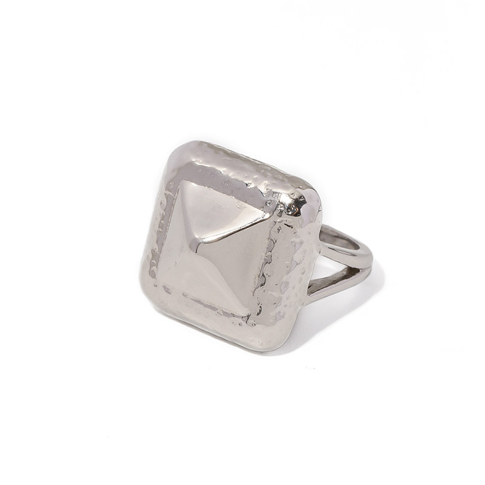 IG Style Geometric Stainless Steel Plating 18K Gold Plated Rings