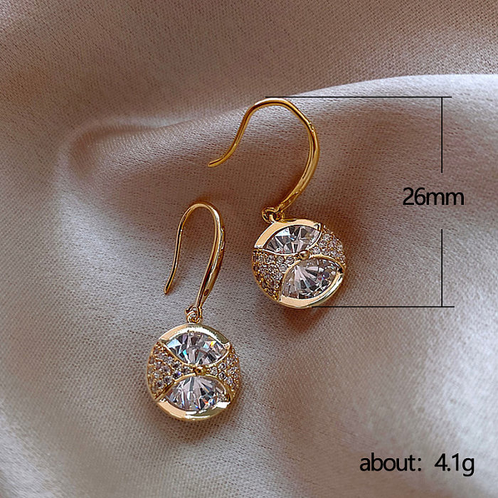 Round Big Simple Fashion Copper Earrings