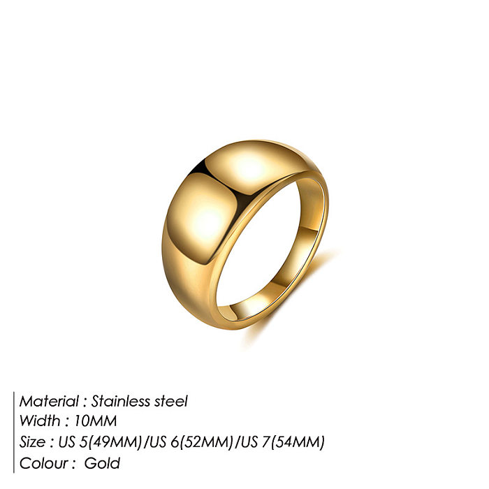 Anéis de aço inoxidável de cor sólida fashion Anéis de aço inoxidável