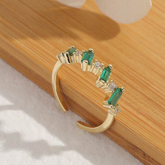 Anillo de cola de compromiso con joyería de mano de cobre con incrustaciones de diamantes para mujer