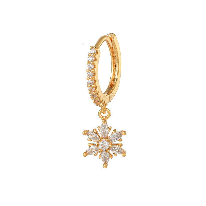 Fashion Eye Butterfly Copper Inlaid Zircon Drop Earrings 1 Piece