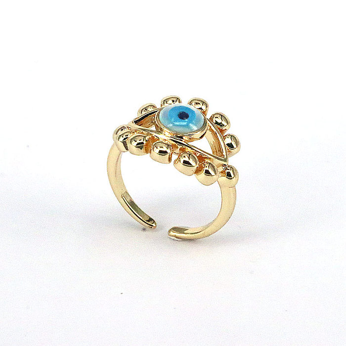 Elegant Eye Copper Plating Inlay Zircon Gold Plated Open Ring