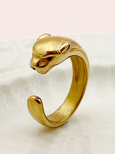 Anéis abertos folheados a ouro de aço inoxidável animal de Streetwear a granel