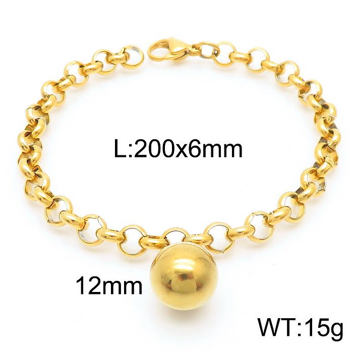Hip-Hop Geometric Stainless Steel Plating Bracelets Necklace