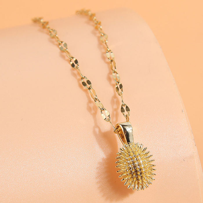 Collar pendiente del Zircon del cobre de la flor del ojo del diablo del estilo moderno elegante a granel