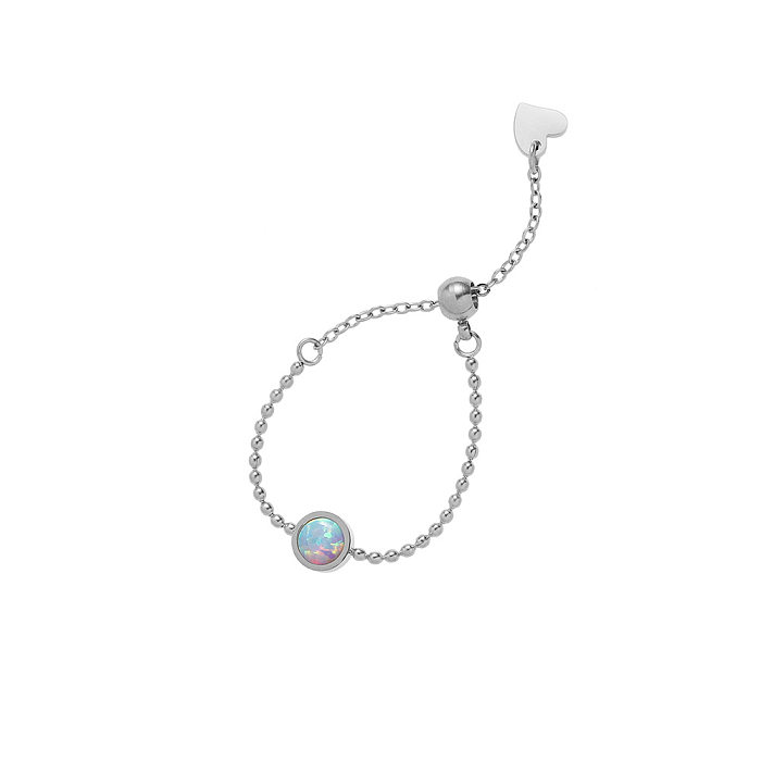 Classic Style Solid Color Titanium Steel Artificial Gemstones Rings In Bulk