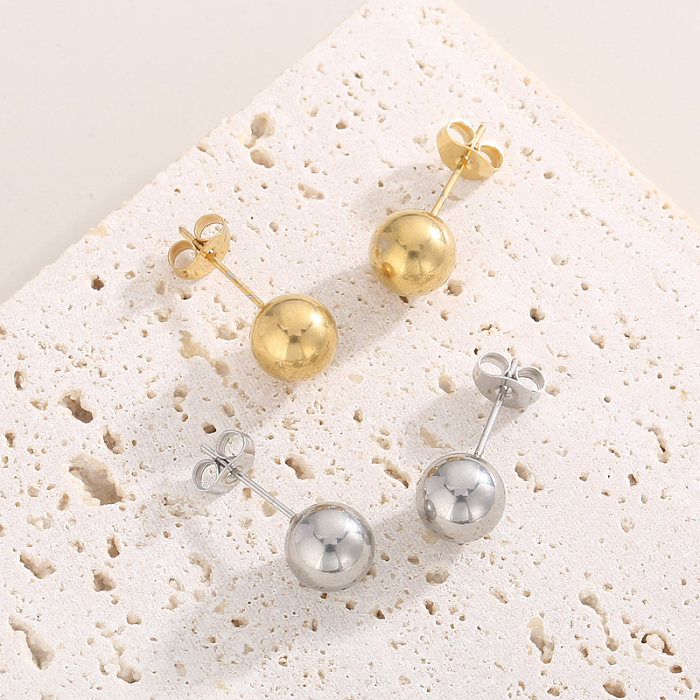 Conjunto de joias banhado a ouro 18K de titânio com bola de estilo simples casual