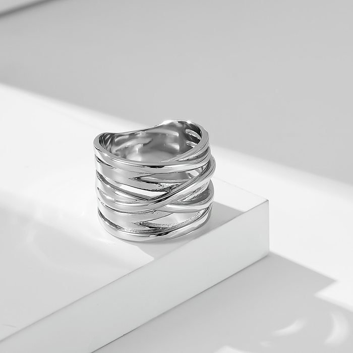 Fashion Geometric Titanium Steel Rings Polishing Stainless Steel Rings