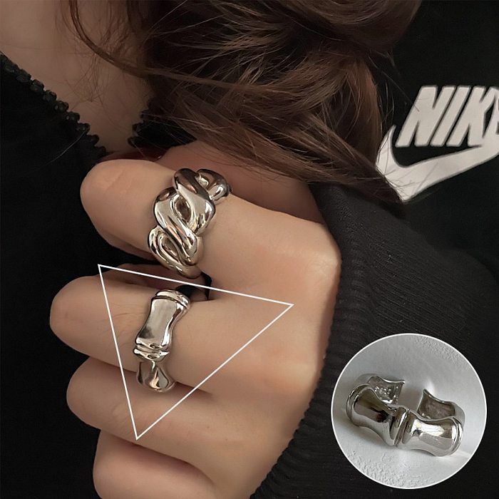 Fashion Solid Color Copper Silver Plated Open Ring 1 Piece