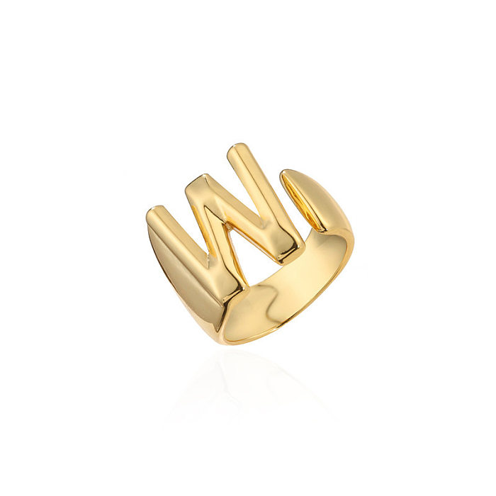 Wholesale New 18K Copper Gold-plated Alphabet Open Ring jewelry