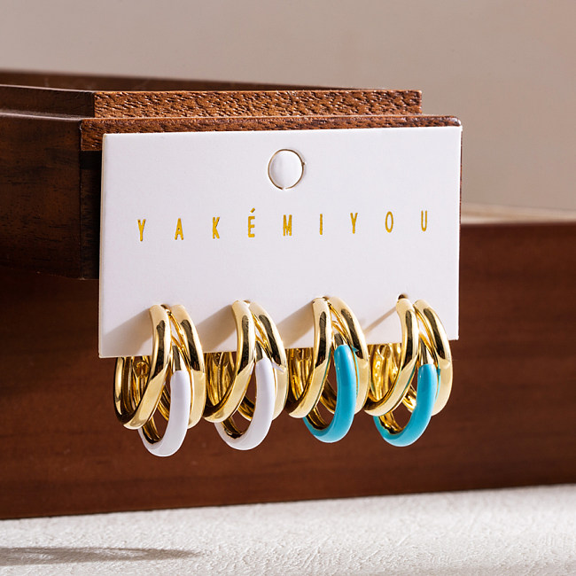 Casual Irregular Round Copper 14K Gold Plated Hoop Earrings In Bulk
